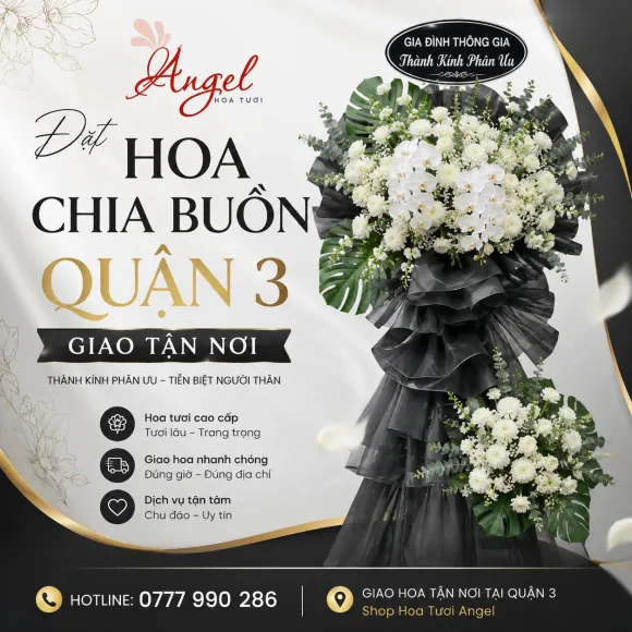 Đặt Hoa Chia Buồn Quận 3 Giao Tận Nơi | Shop Hoa Tươi Angel