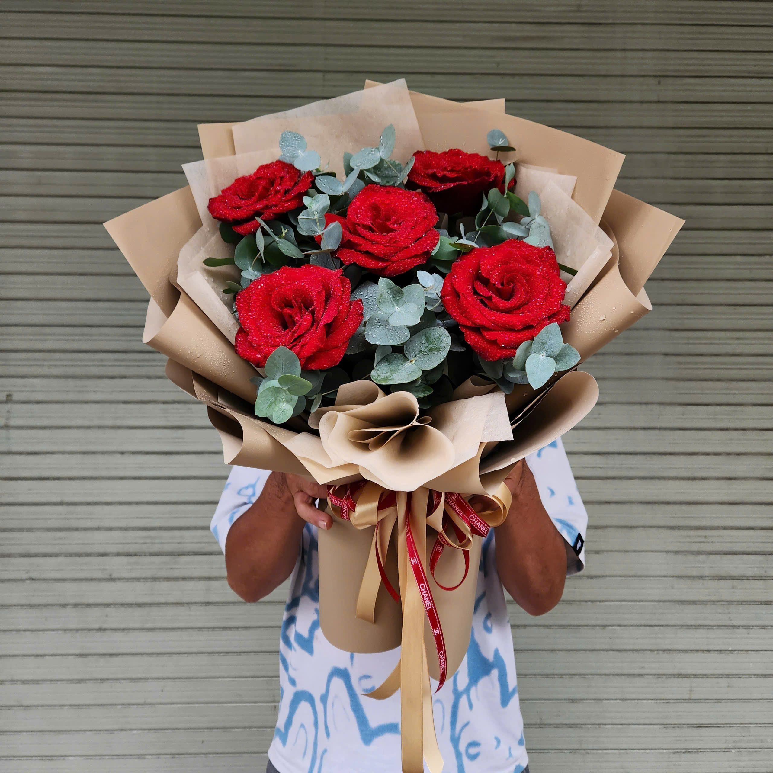 B&oacute; Hoa Hồng Đỏ Đơn Giản 