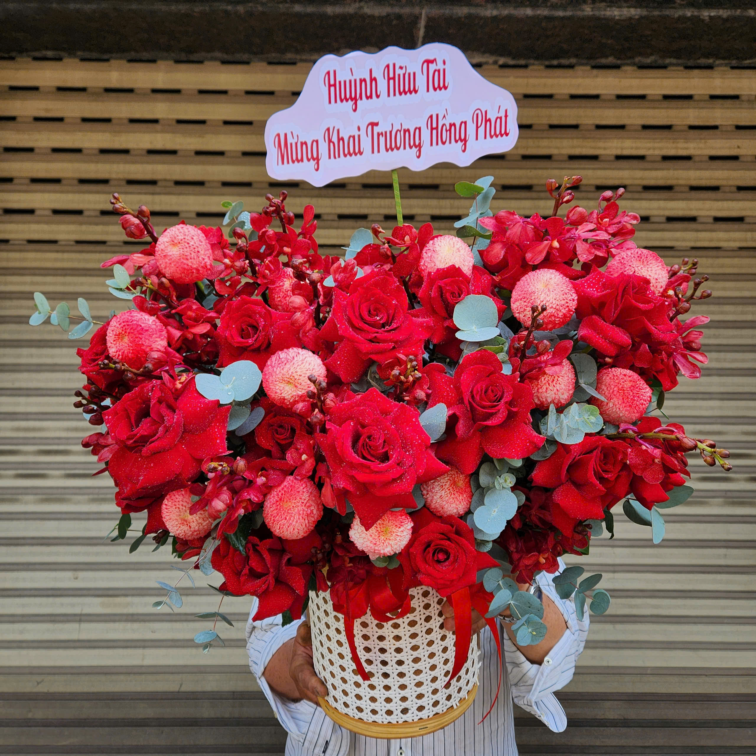 Giỏ Hoa Hồng Đỏ 