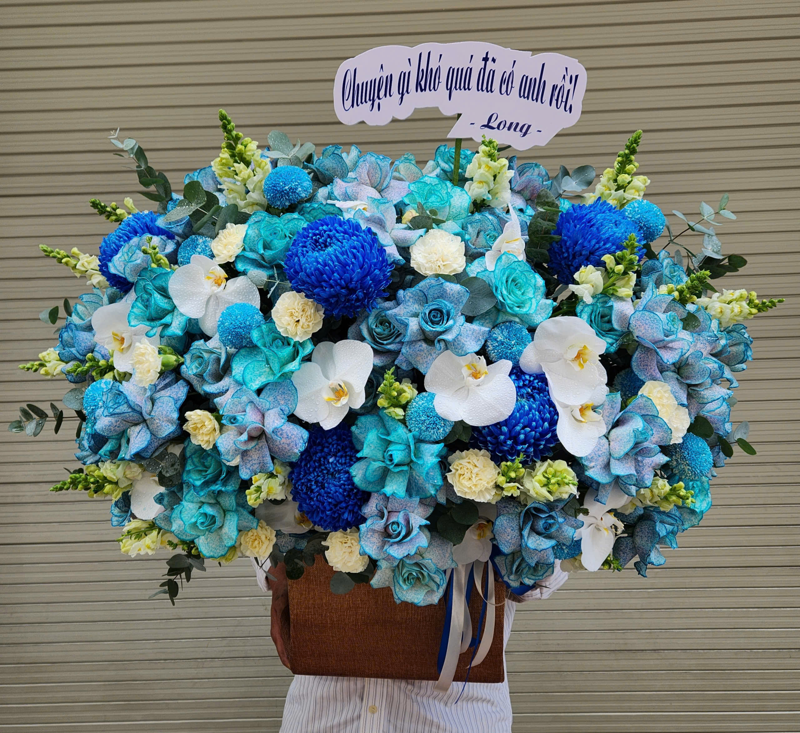 Giỏ Hoa Tone Xanh Dương