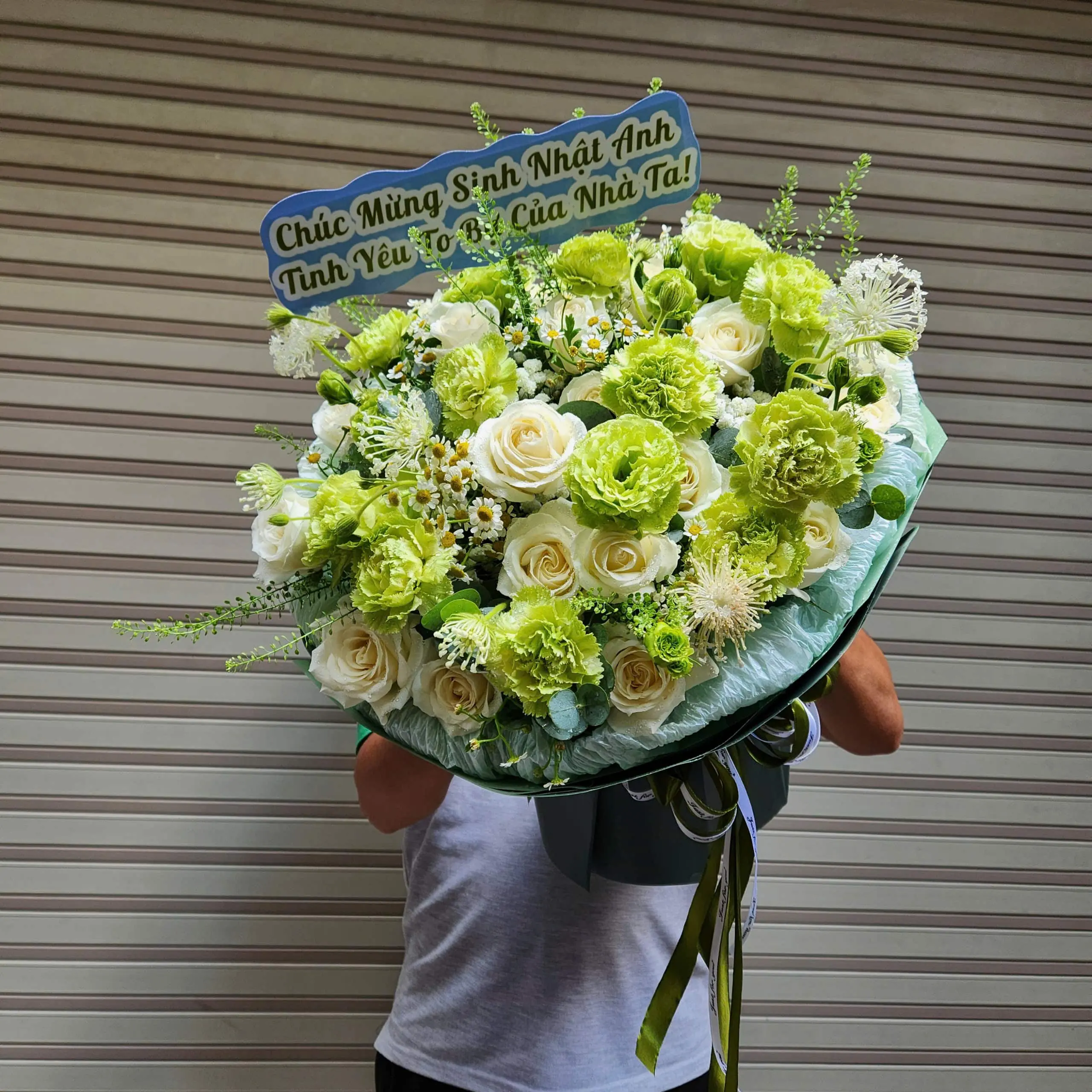 B&oacute; Hoa Hồng Tone Xanh L&aacute; 
