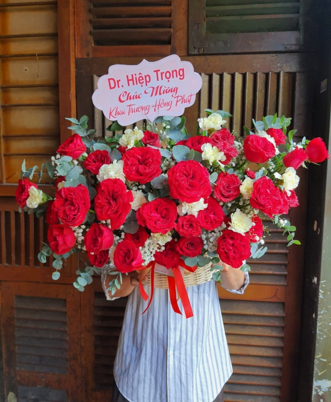 bó hoa hồng đỏ hạnh phúc 