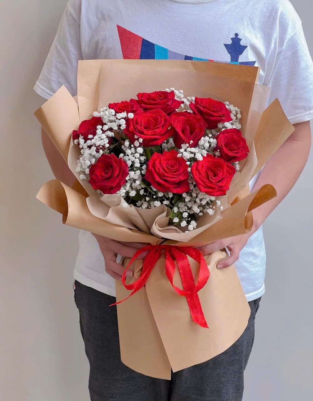 bó hoa hồng đỏ hạnh phúc 