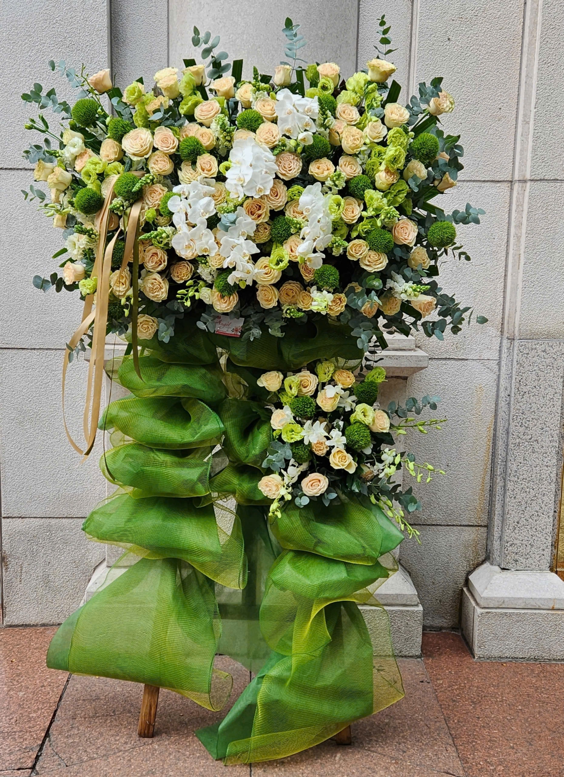 Kệ Hoa Đẹp Khai Trương Tone Xanh Lá