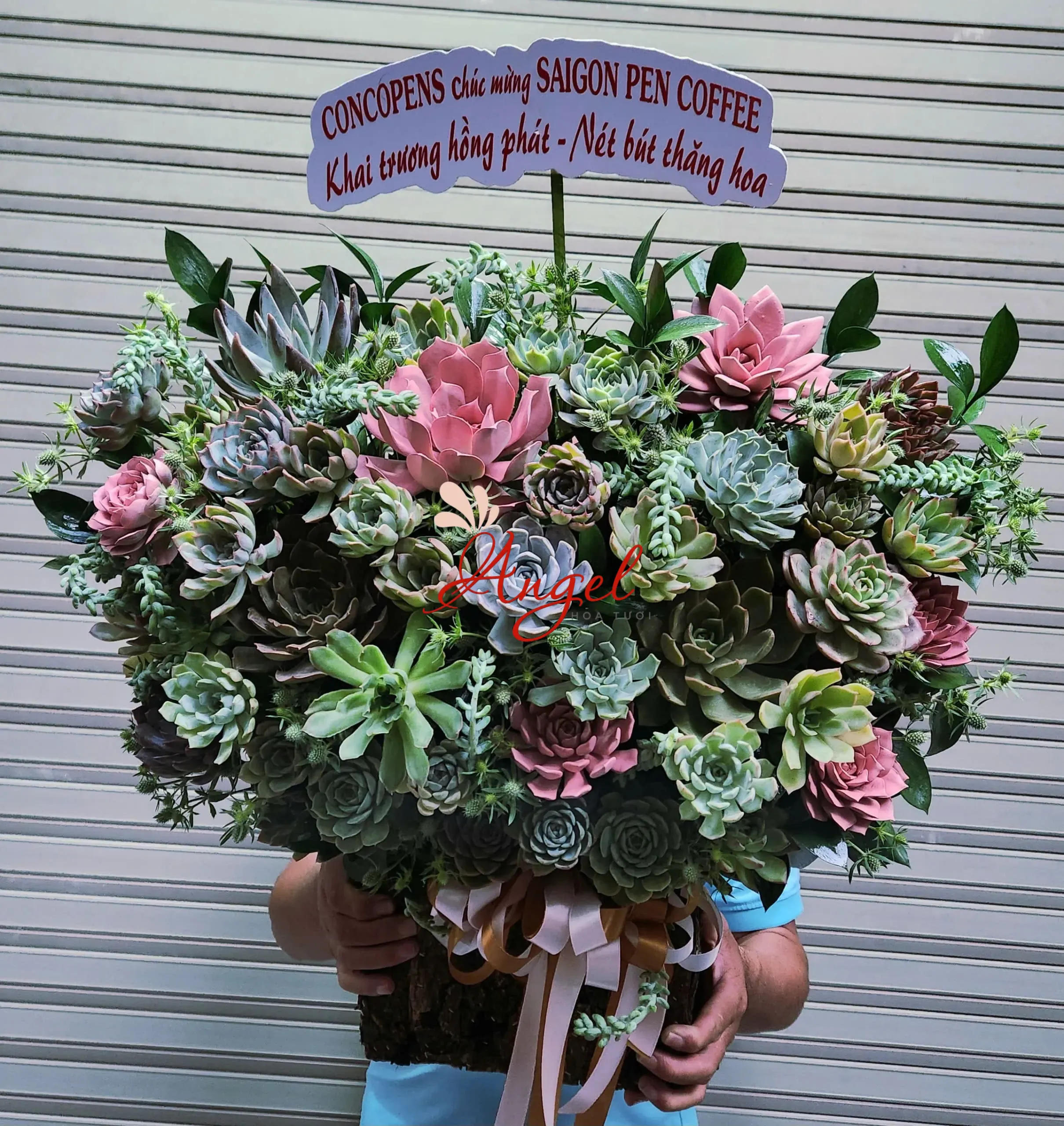 Giỏ Sen Đá Khai Trương Cao Cấp Đẹp | Quà Tặng Phong Thủy