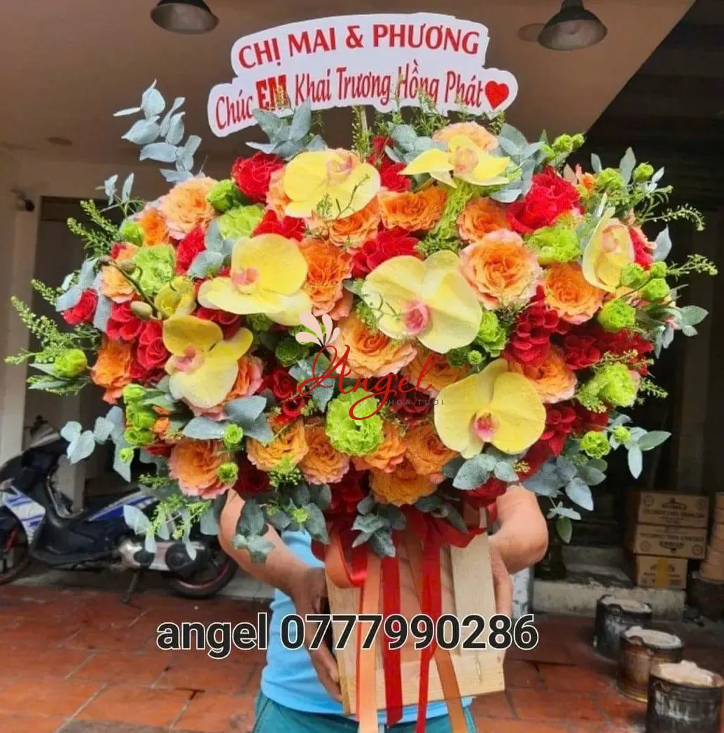 Lẵng Hoa Khai Trương Phường Bàn Cờ TPHCM | Hoa Tươi Angel