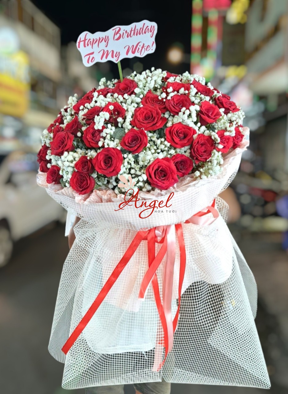  BÓ HOA HỒNG ĐỎ TƯƠI ĐẸP 
