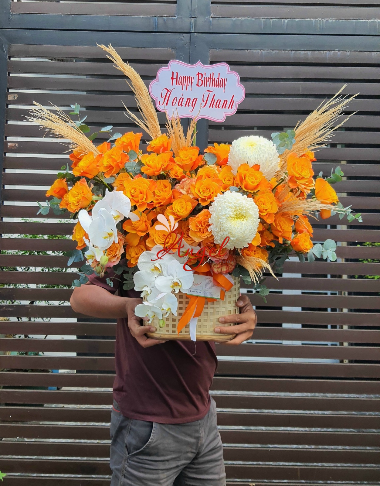 Giỏ Hoa Mừng Sinh Nhật Đẹp Dành Tặng Sếp Nam / Hoa Tươi Angel Quận 3 TPHCM 
