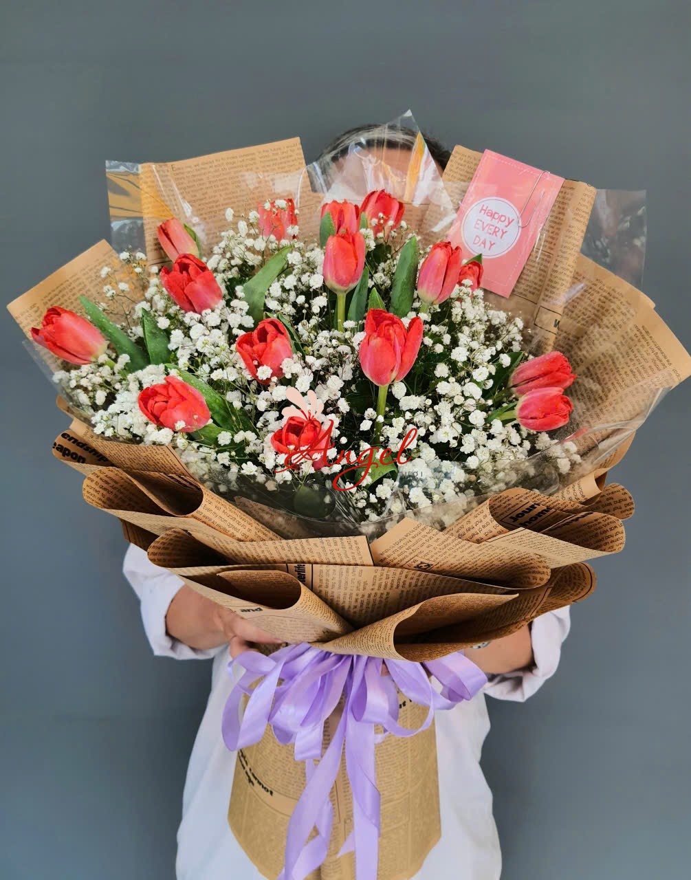 bó hoa tulip cam
