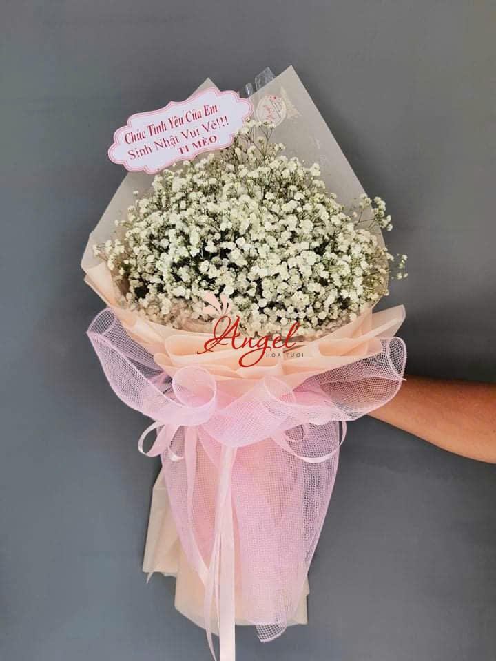 bó hoa baby trắng nhỏ