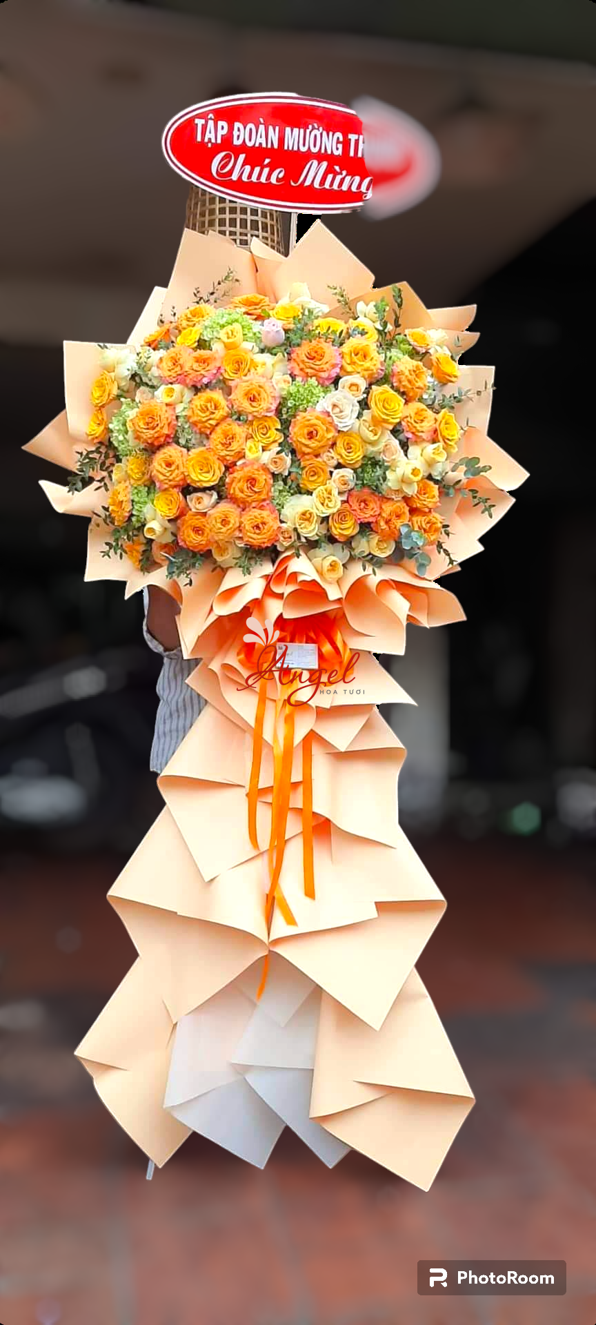 KỆ HOA CHÚC MỪNG KHAI TRƯƠNG MÀU VÀNG 