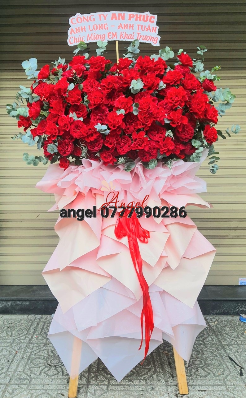KỆ HOA CHÚC MỪNG KHAI TRƯƠNG TÔNG ĐỎ 