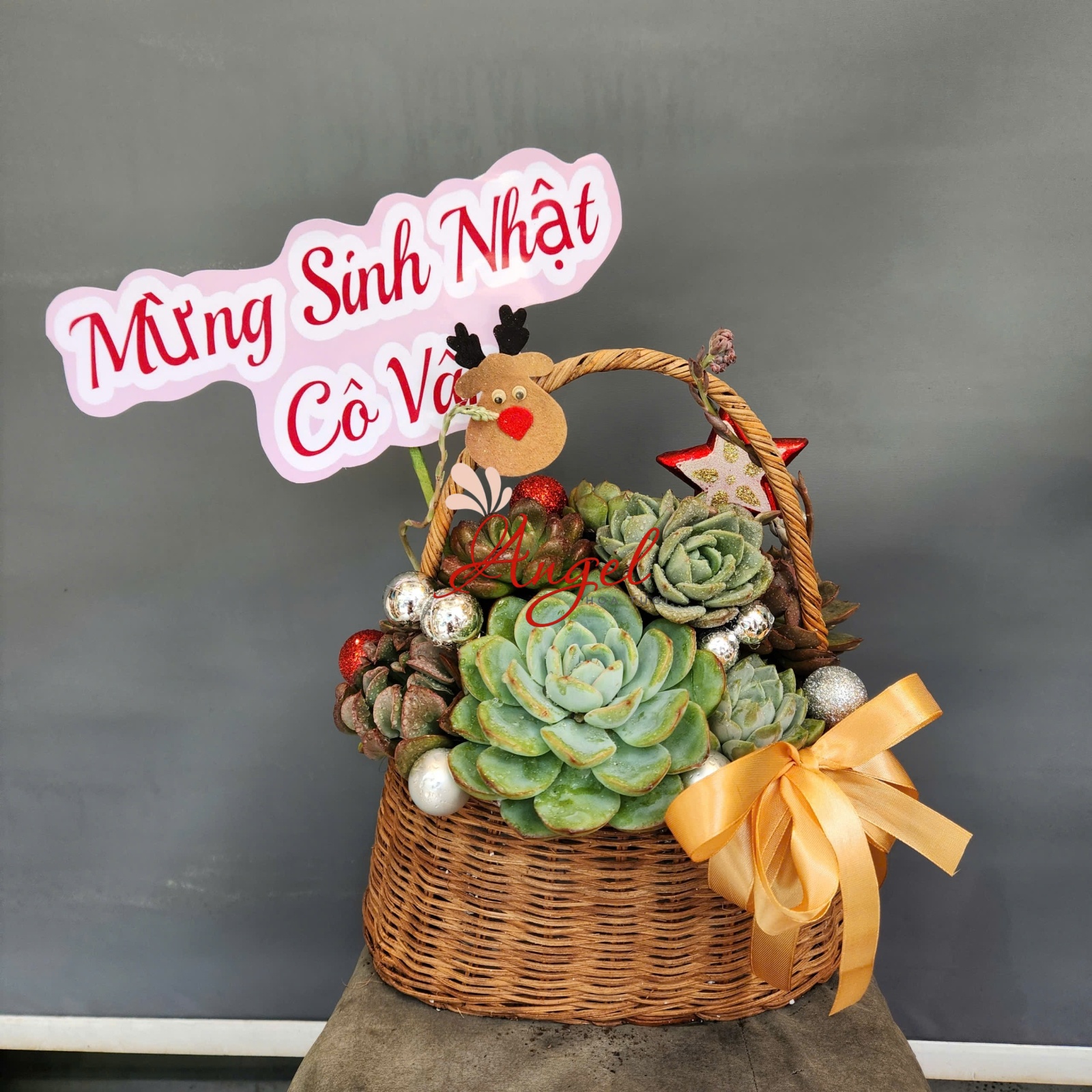 Giỏ Hoa Sen Đá 